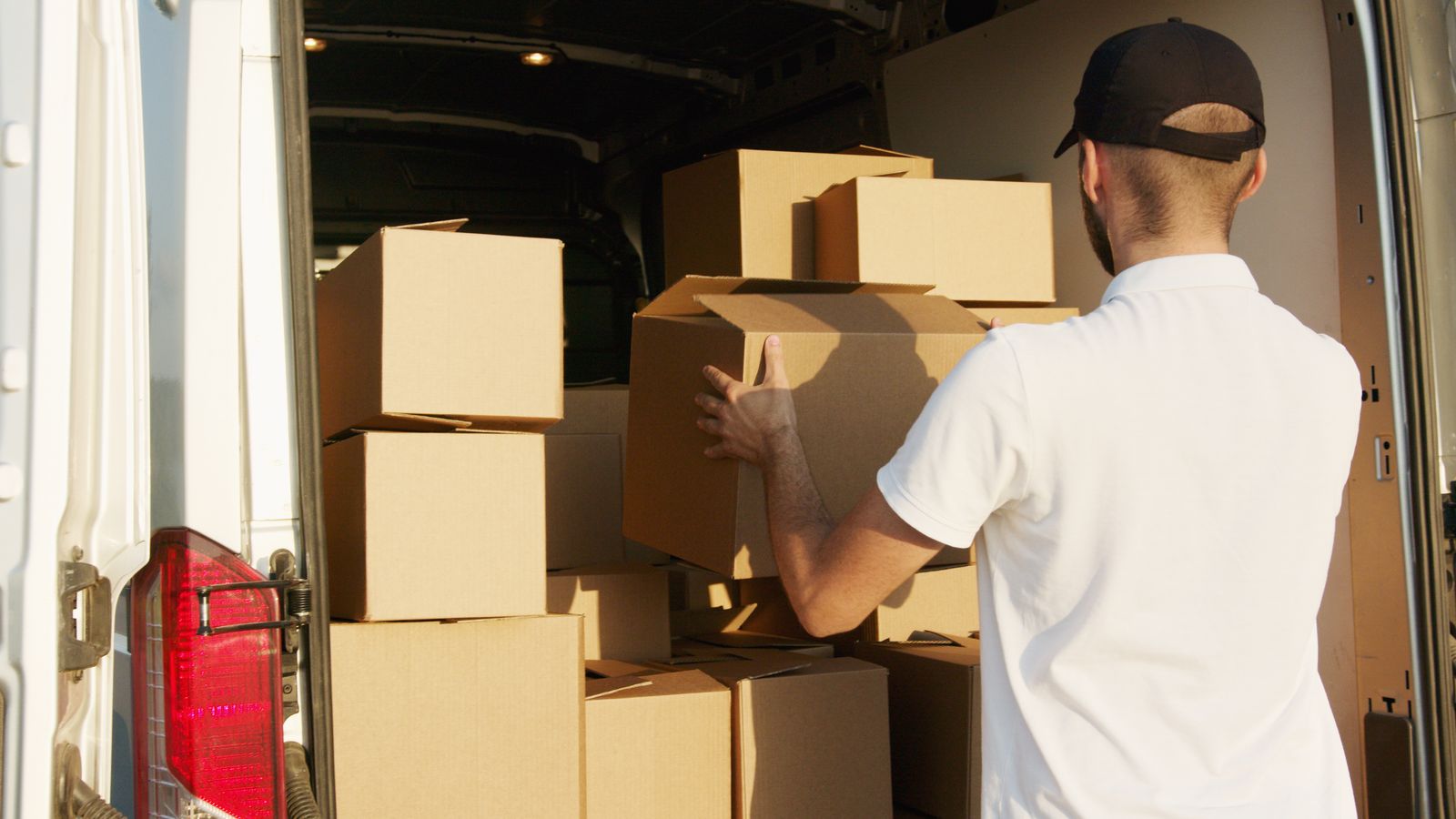 Courier handing over a parcel